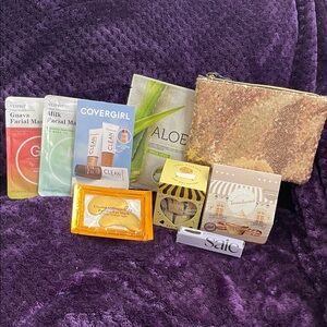 NCLA 3 Bath Bombs,Face Powder,Lip Blur,Face & Eye Mask, Ipsy Pouch